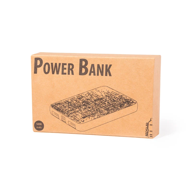 Power Bank en polyester rpet en plastique recyclé 5000 mAh REYCON