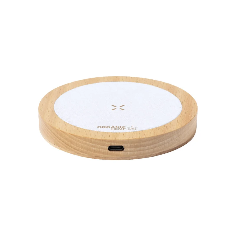 Chargeur sans fil en chanvre et bois KUZGAL