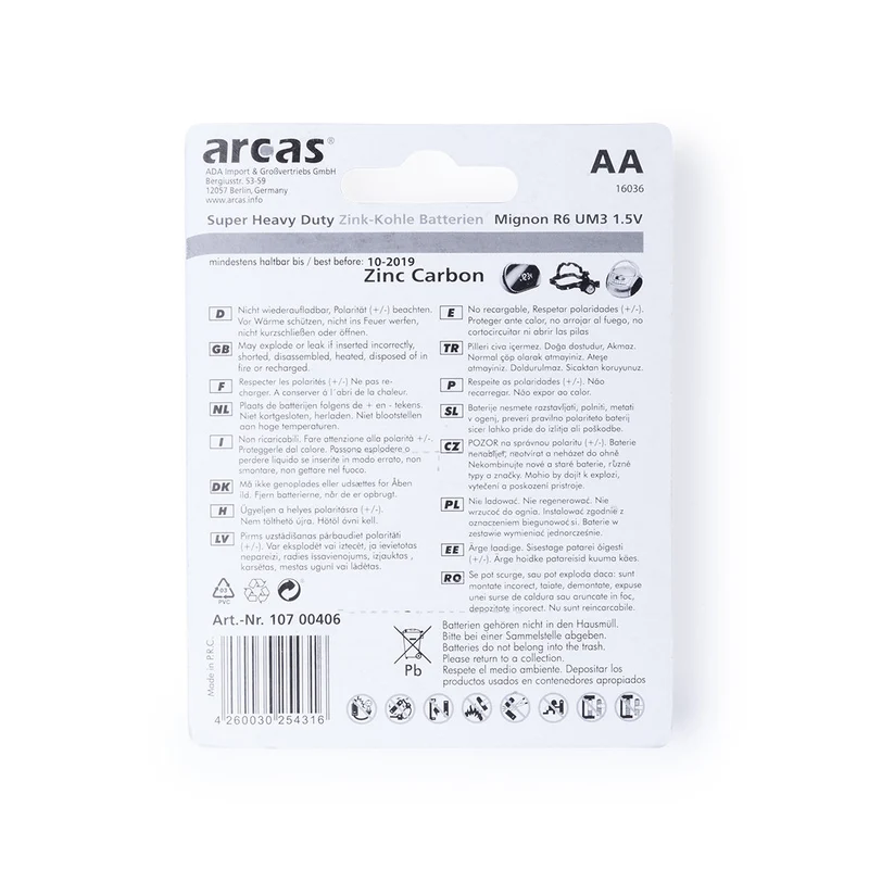 Blister 4 Piles 1,5V aa R06