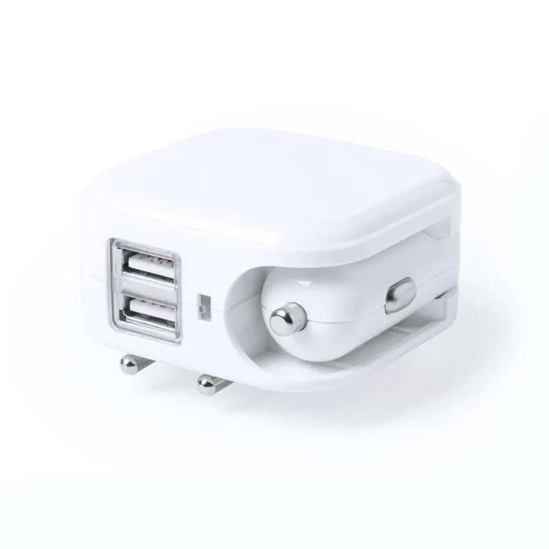Chargeur usb compact 2100 mAh avec 2 sorties usb DABOL