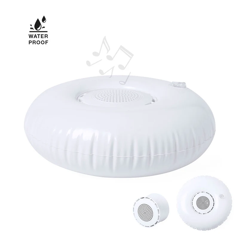 Enceinte Bluetooth® 5.0, résistant à l'eau puissance 3W, intégré dans son coussin gonflable flottant en PVC HACLIX