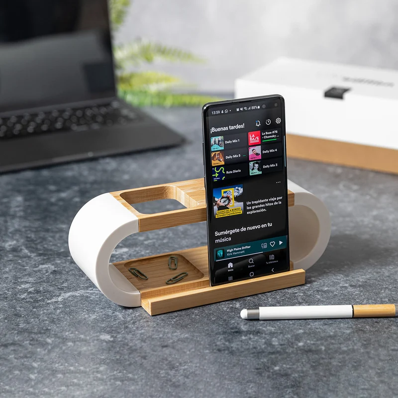 Chargeur Organisateur sans fil en bambou LONCLOW