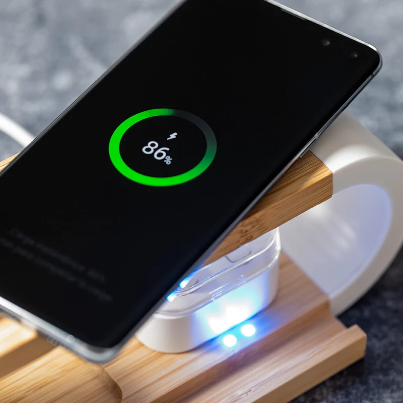 Chargeur Organisateur sans fil en bambou LONCLOW