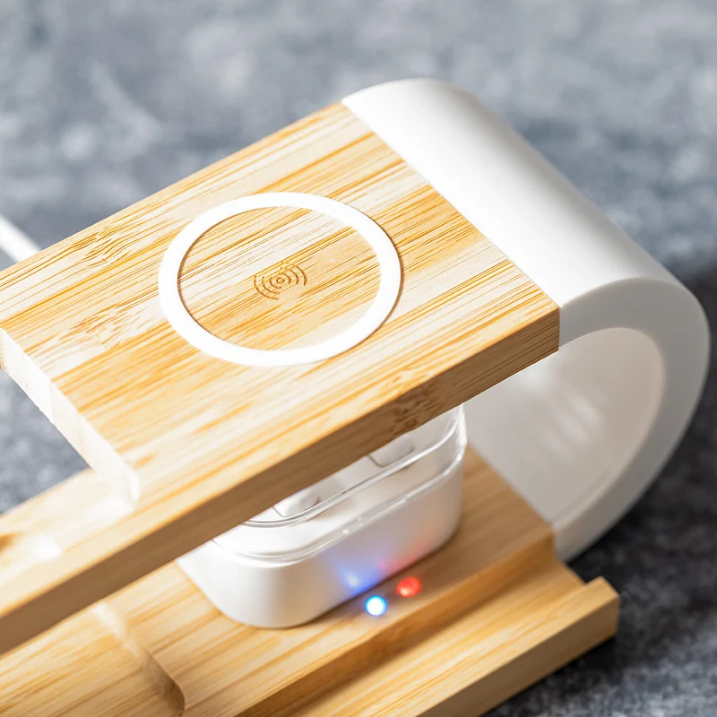 Chargeur Organisateur sans fil en bambou LONCLOW