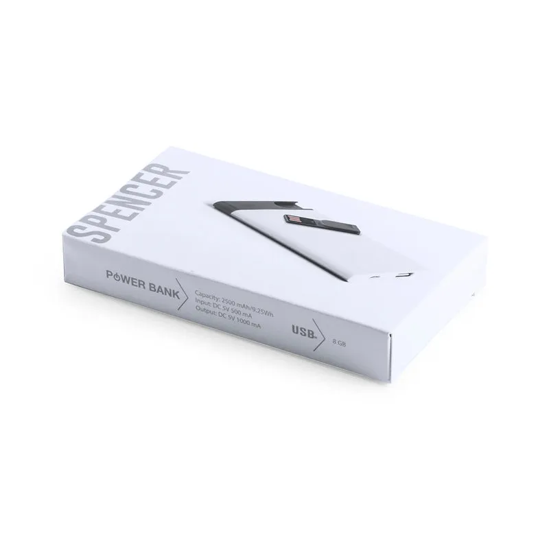 Batterie externe 2500 mAh avec clé usb 8gb inclus SPENCER