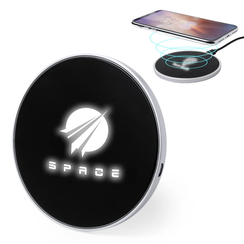 Chargeur sans fil 10w circulaire, lumières led, câble usb inclus BRIZEM