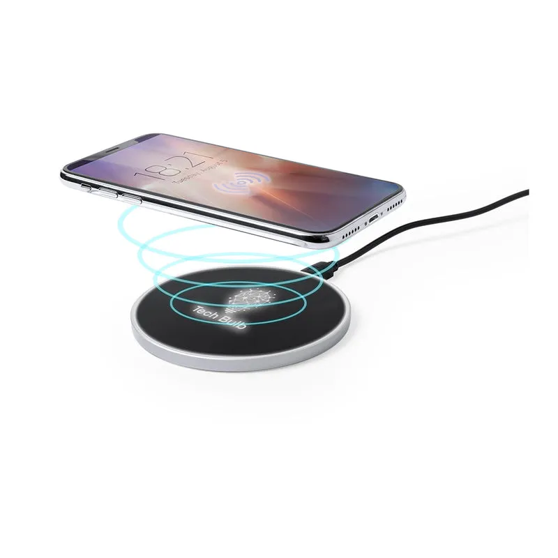 Chargeur sans fil 10w circulaire, lumières led, câble usb inclus BRIZEM