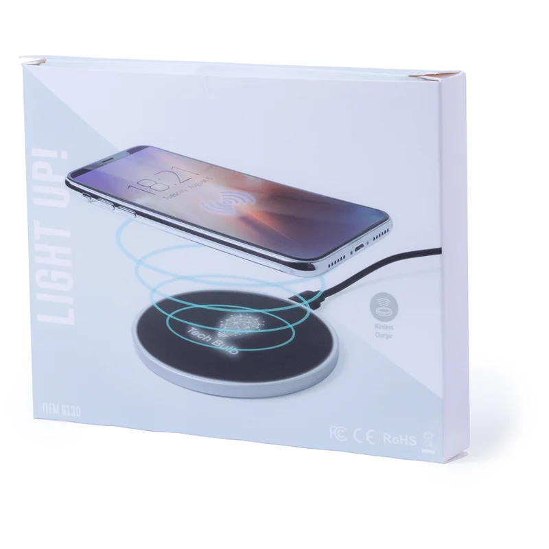 Chargeur sans fil 10w circulaire, lumières led, câble usb inclus BRIZEM