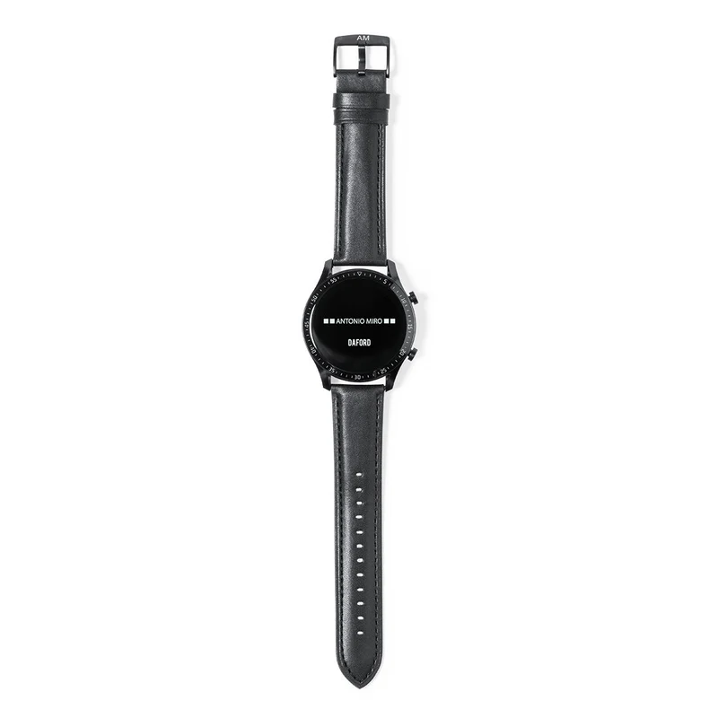 Montre connectée multifonction, bracelet cuir DAFORD