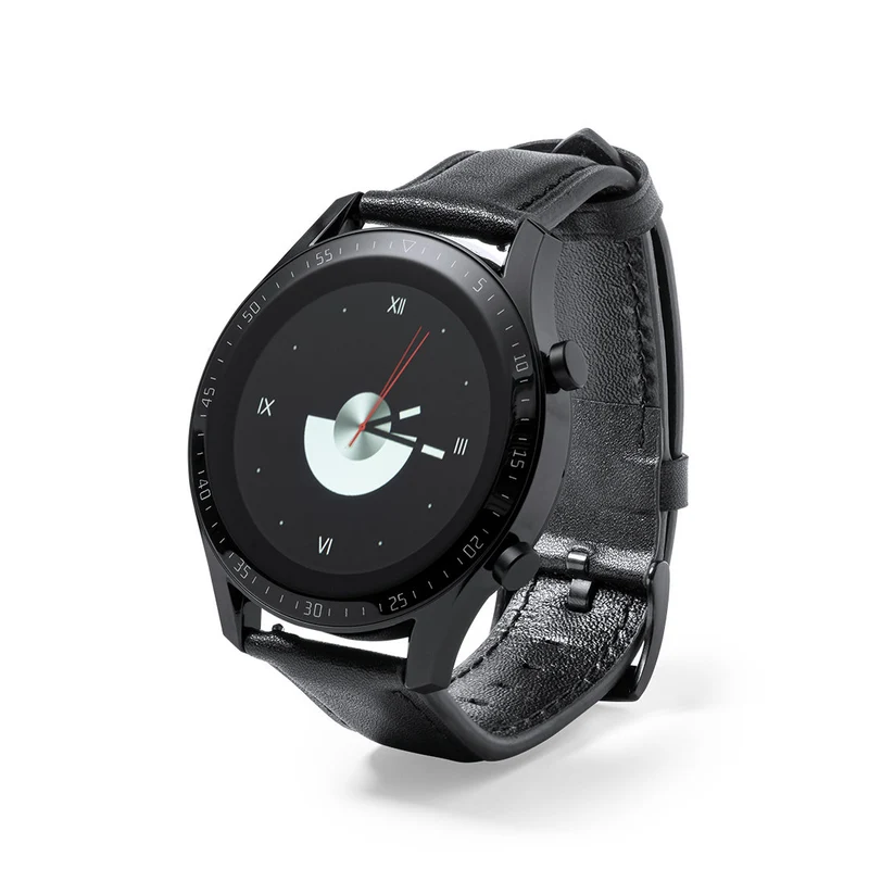 Montre connectée multifonction, bracelet cuir DAFORD