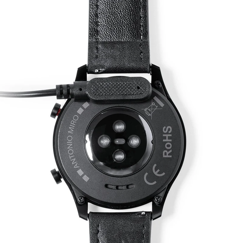 Montre connectée multifonction, bracelet cuir DAFORD