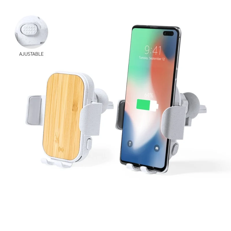 Support de chargeur de voiture sans fil en bambou YABEN
