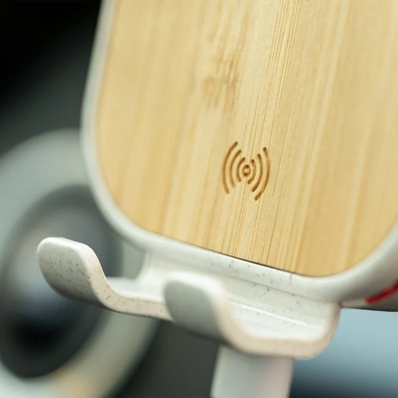 Support de chargeur de voiture sans fil en bambou YABEN