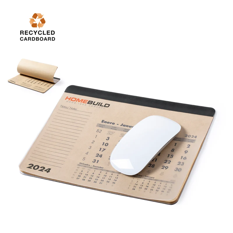 Tapis de souris calendrier 12 mois antidérapant en papier recyclé, pvc et eva FLEN