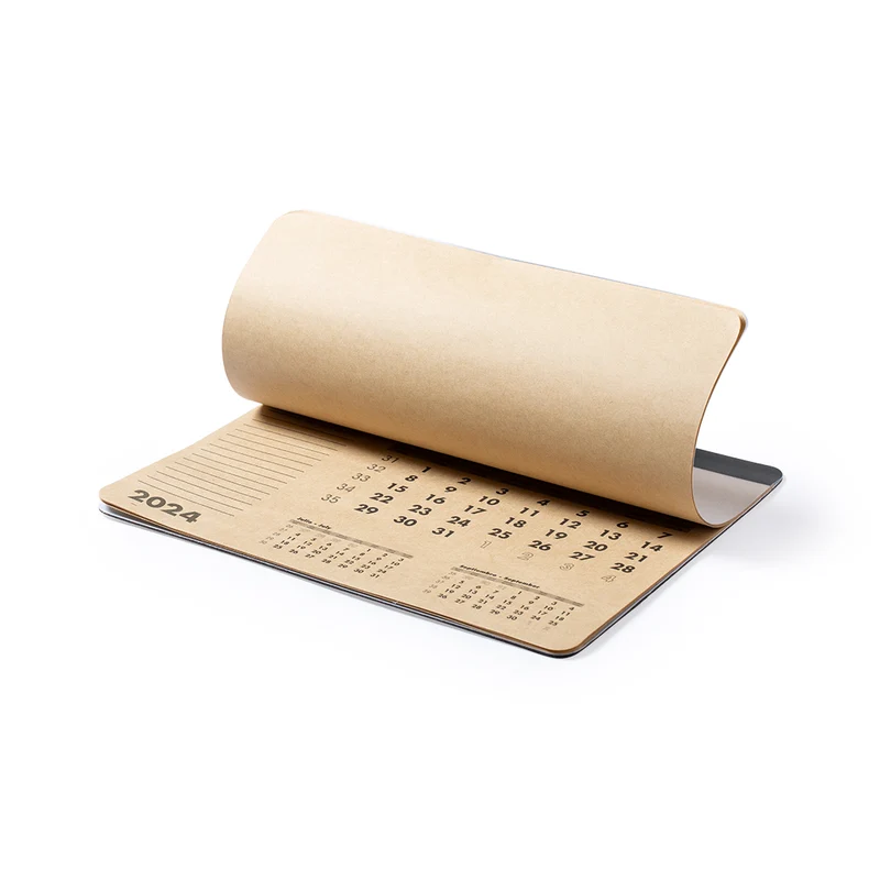 Tapis de souris calendrier 12 mois antidérapant en papier recyclé, pvc et eva FLEN