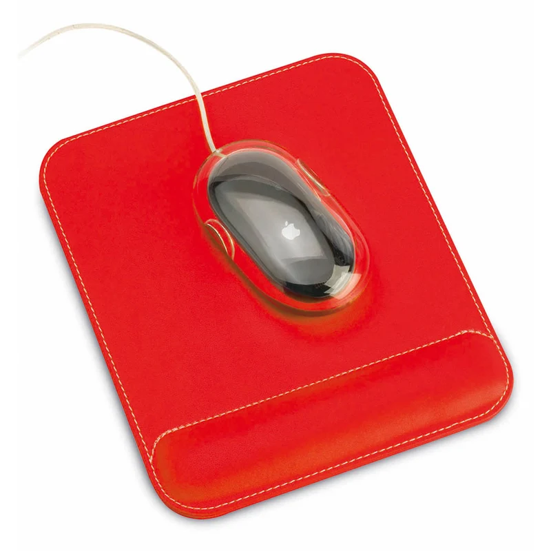 Tapis de souris en similicuir doux, antidérapant avec repose mains rembourrée GONG