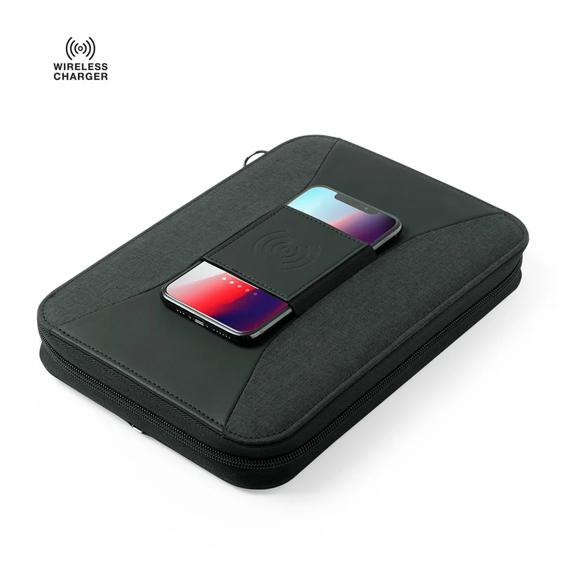 Organiseur power bank 4000 mAh, bloc 64 feuilles, similicuir et polyester 300d SUREY