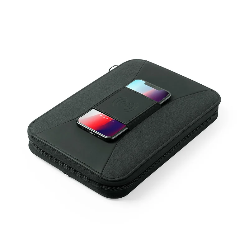 Organiseur power bank 4000 mAh, bloc 64 feuilles, similicuir et polyester 300d SUREY