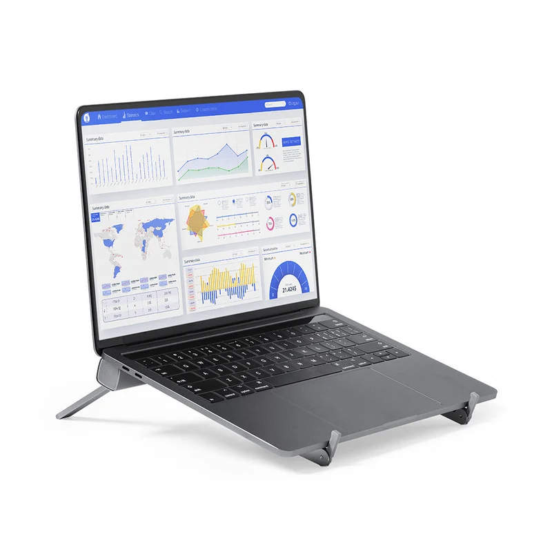 Support d'ordinateur portable pliable en aluminium avec étui suédine MORLON