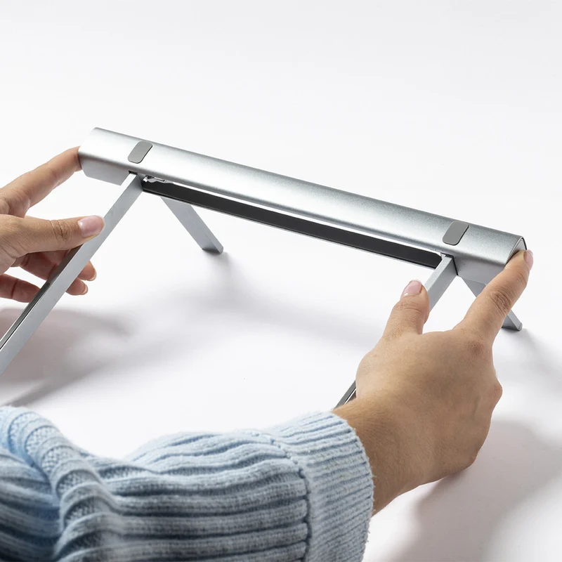 Support d'ordinateur portable pliable en aluminium avec étui suédine MORLON