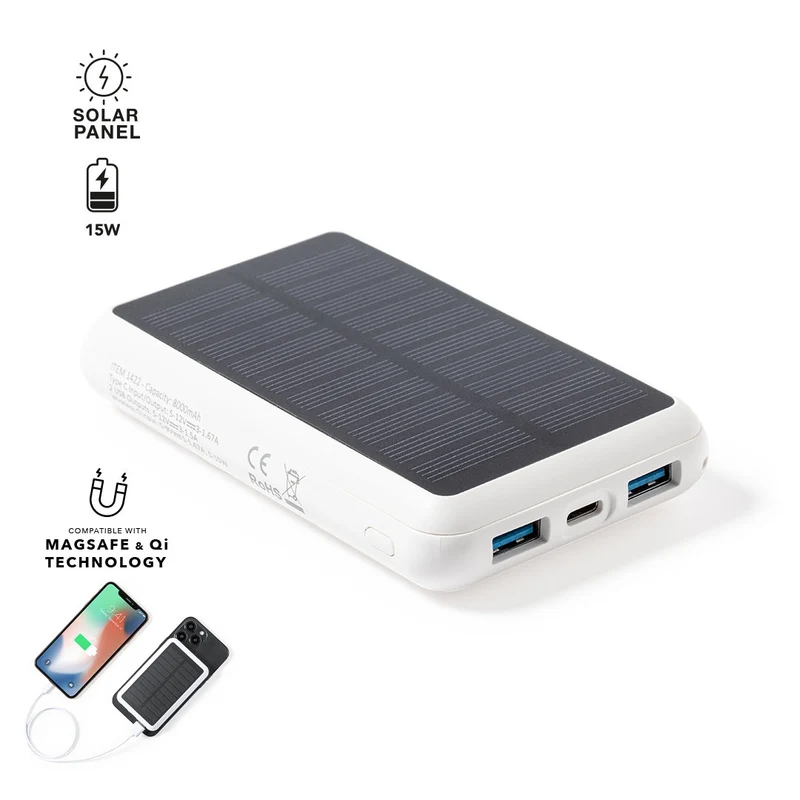 Batterie externe 8 000 mAh, sans fil 15w MADDY