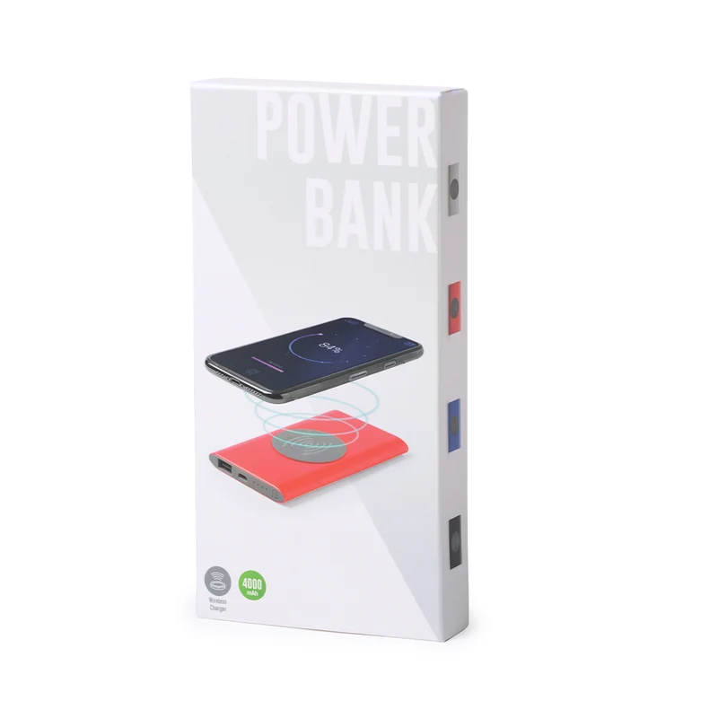 Power bank sans fil 5w, 4 000 mAh, en aluminium TIKUR