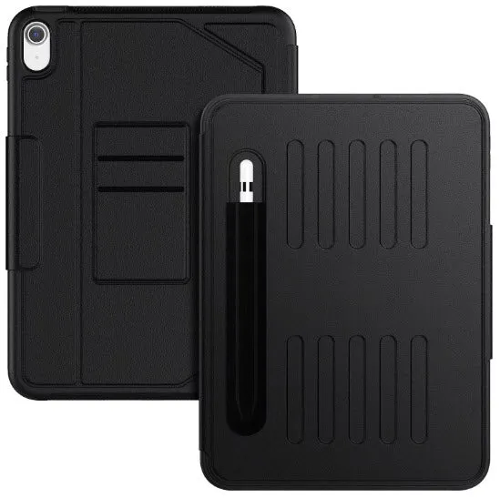 Etui Protection Intégrale en cuir noir avec couvercle intelligent