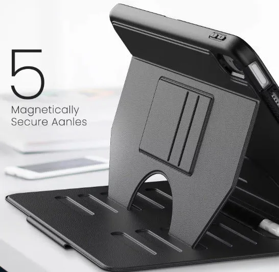Etui Protection Intégrale en cuir noir avec couvercle intelligent