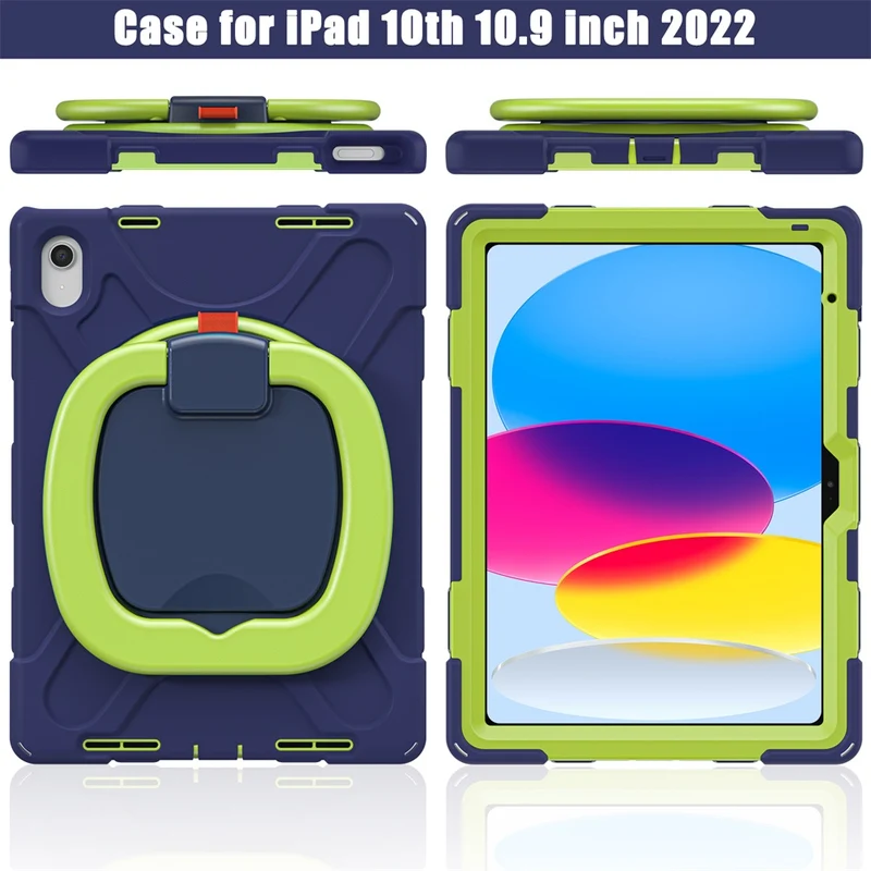 Etui robuste iPad avec poignée anneau rotative
