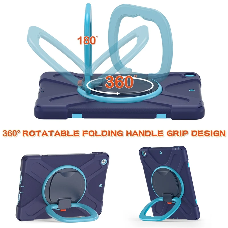 Etui robuste iPad avec poignée anneau rotative