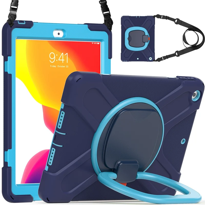 Etui robuste iPad avec poignée anneau rotative