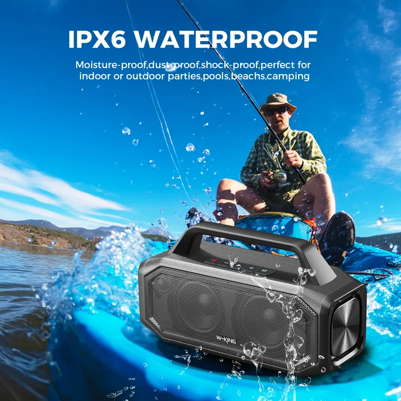 W-KING BT261-2 60W RMS Outdoor Bluetooth Party Speaker with Deep Bass (80W Peak)