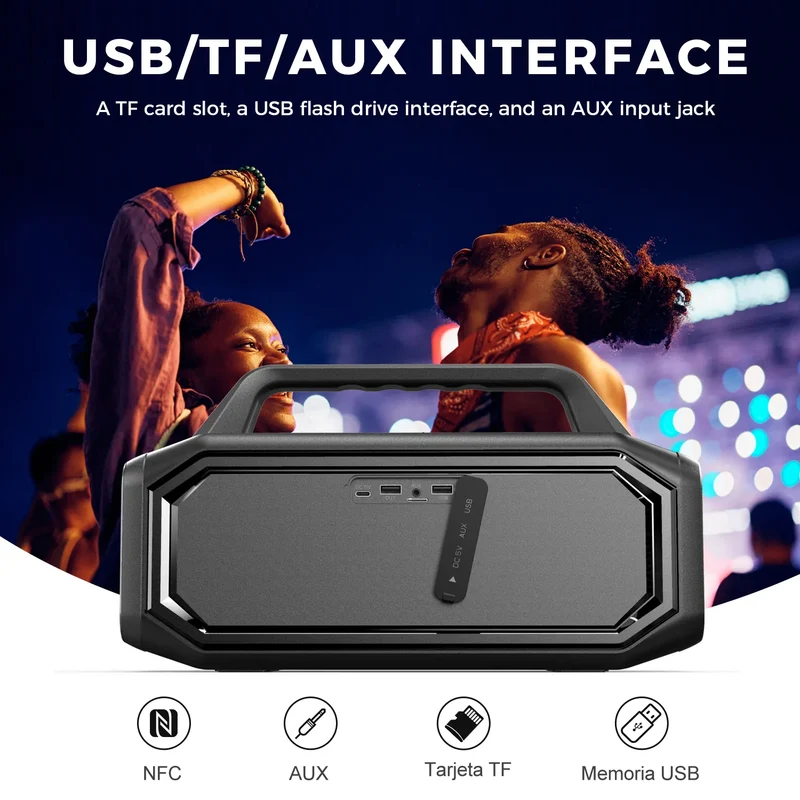 W-KING BT261-2 60W RMS Outdoor Bluetooth Party Speaker with Deep Bass (80W Peak)