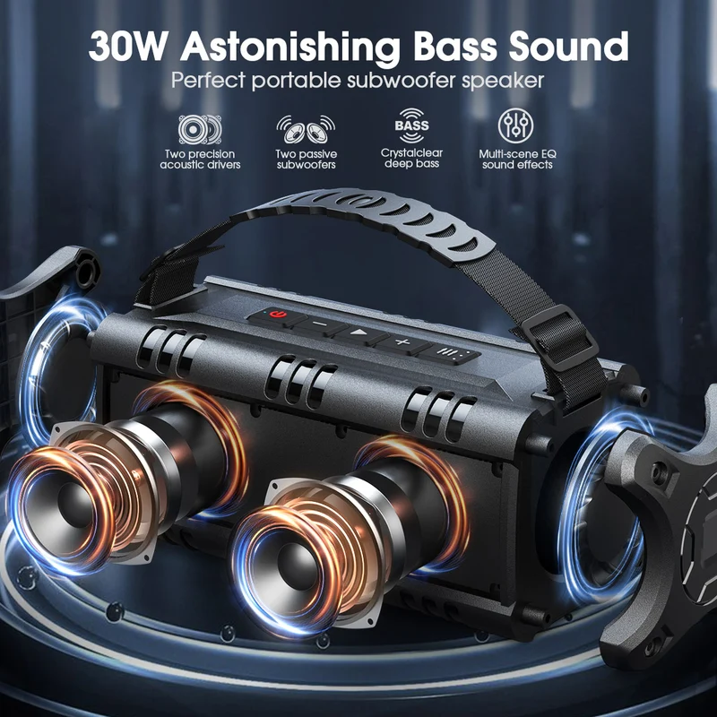 W-KING D8 Mini 30W RMS Portable Bluetooth Speaker with Bass