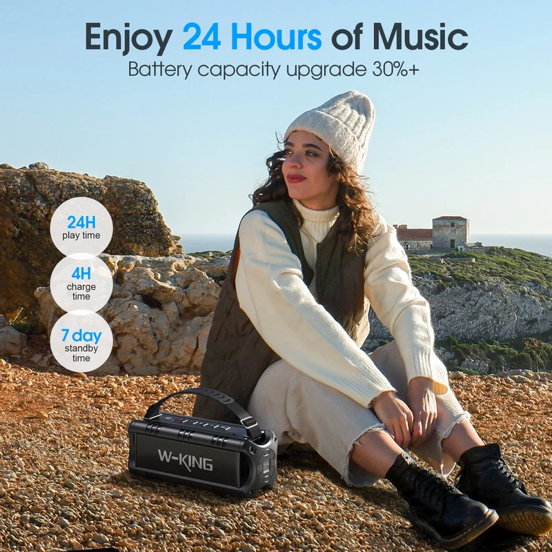 W-KING D8 Mini 30W RMS Portable Bluetooth Speaker with Bass