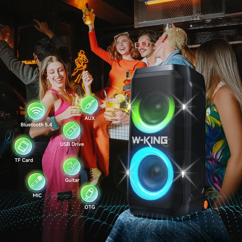 W-KING T12 270W RMS Powerful Bluetooth Party Speaker with Subwoofer Bass (370W Peak)
