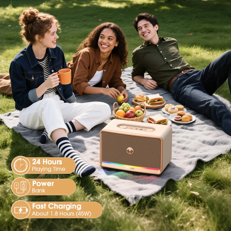 W-KING H330 120W RMS Rugged Outdoor Bluetooth Speaker with Stereo Sound (210W Peak)