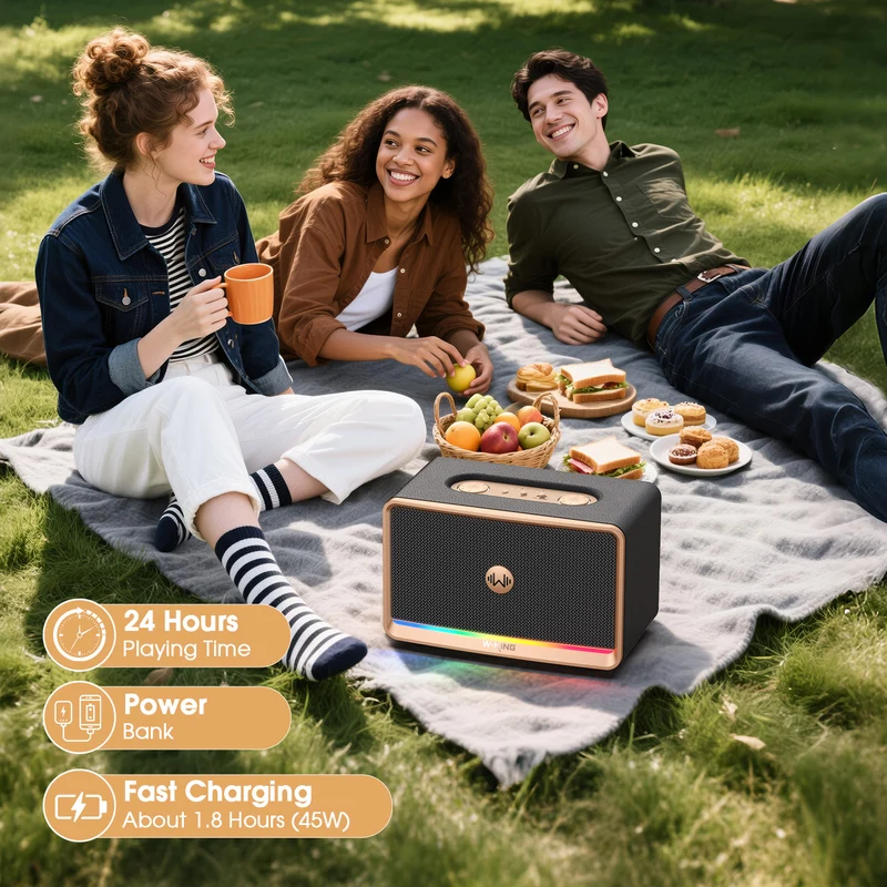W-KING H330 120W RMS Rugged Outdoor Bluetooth Speaker with Stereo Sound (210W Peak)
