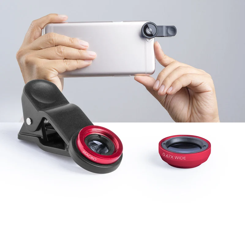 Lentilles universelles pour smartphone ajustables par pince DRIAN