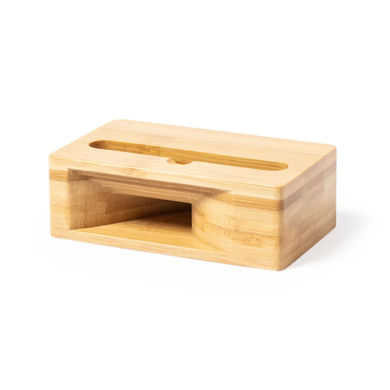 Support pour smartphone en bambou avec amplificateur de son SUIJIN
