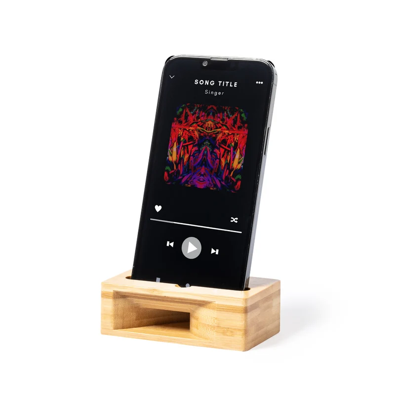 Support pour smartphone en bambou avec amplificateur de son SUIJIN