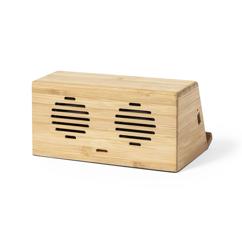Enceinte avec chargeur puissance sonore 3w x2, batterie 1200 mAh en bambou ZAPHIR
