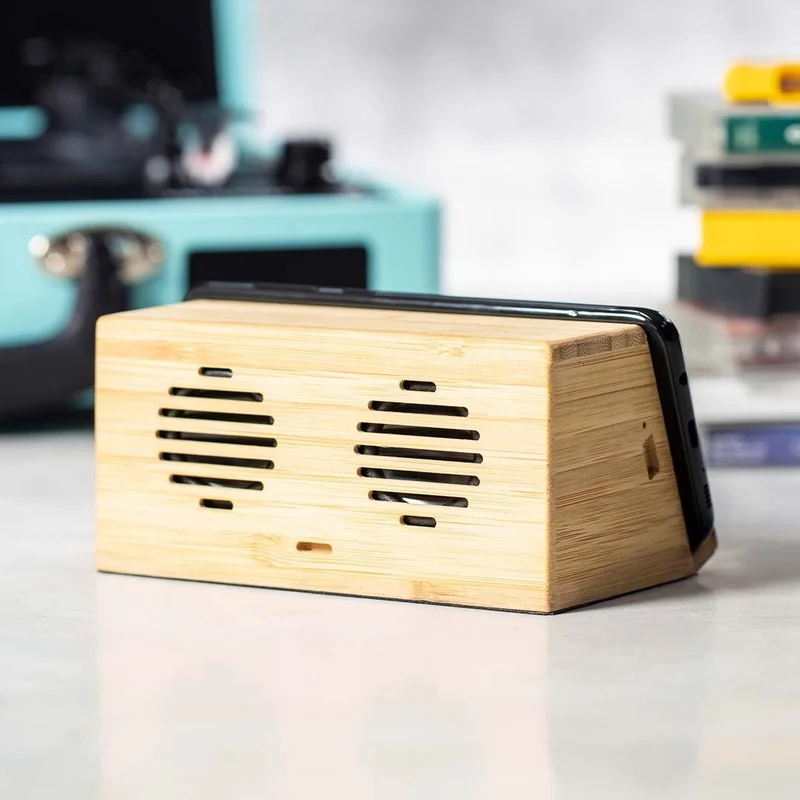 Enceinte avec chargeur puissance sonore 3w x2, batterie 1200 mAh en bambou ZAPHIR