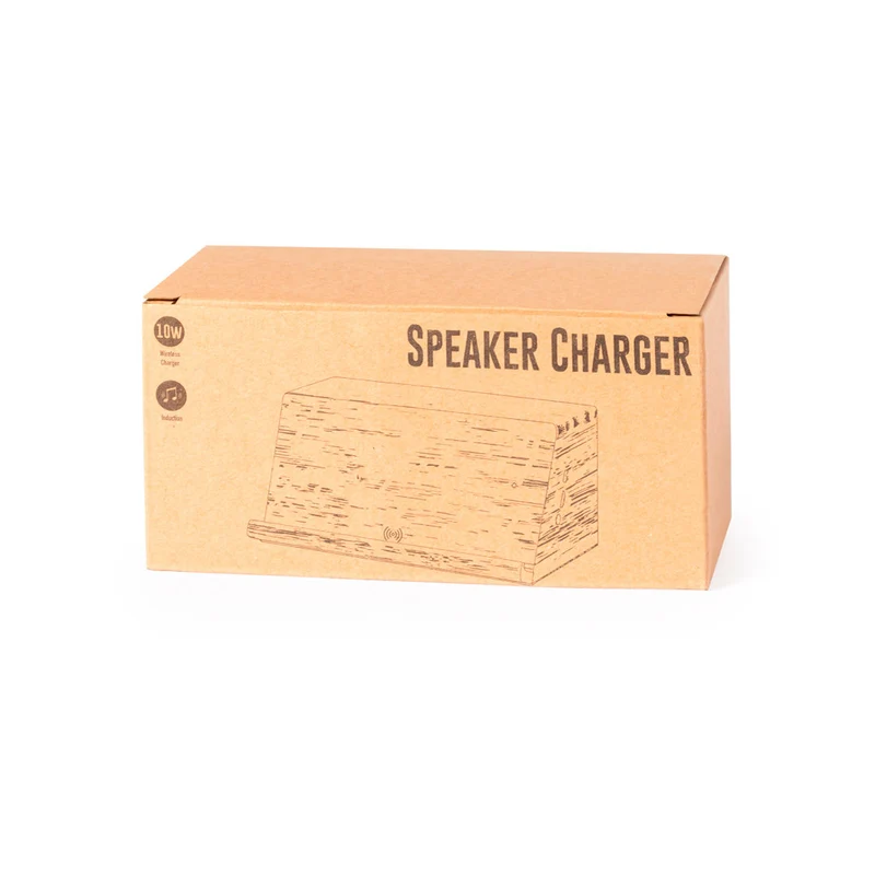 Enceinte avec chargeur puissance sonore 3w x2, batterie 1200 mAh en bambou ZAPHIR