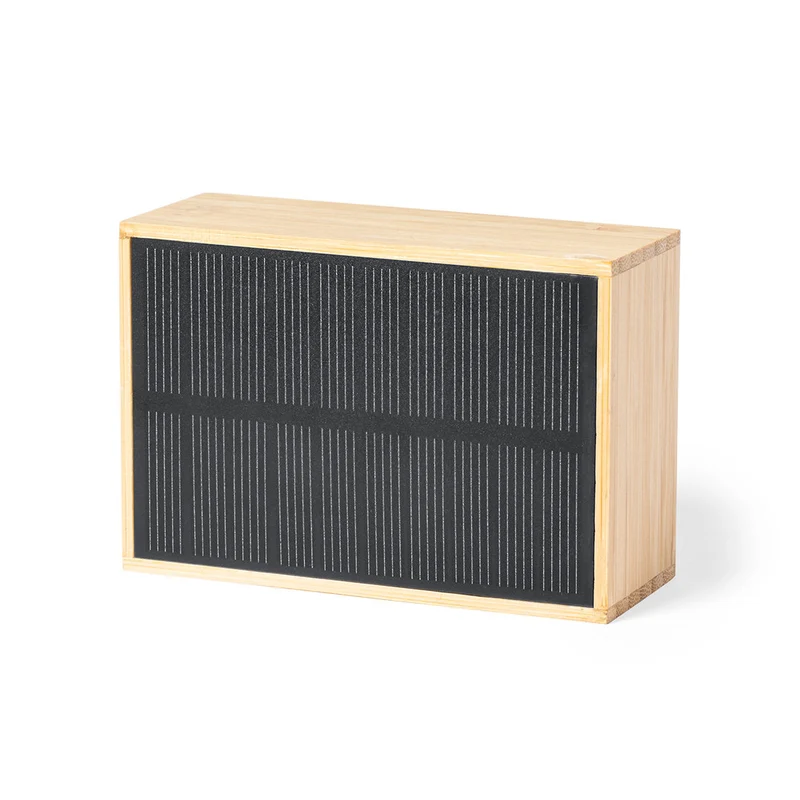 Enceintes solaires 3w, batterie 400 mAh en bambou LAURENS