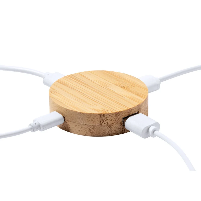 Hub usb avec 2 ports usb 2.0 en bambou LASIAR