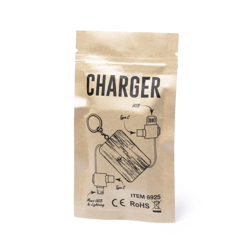 Chargeur porte clés en bambou RUSELL