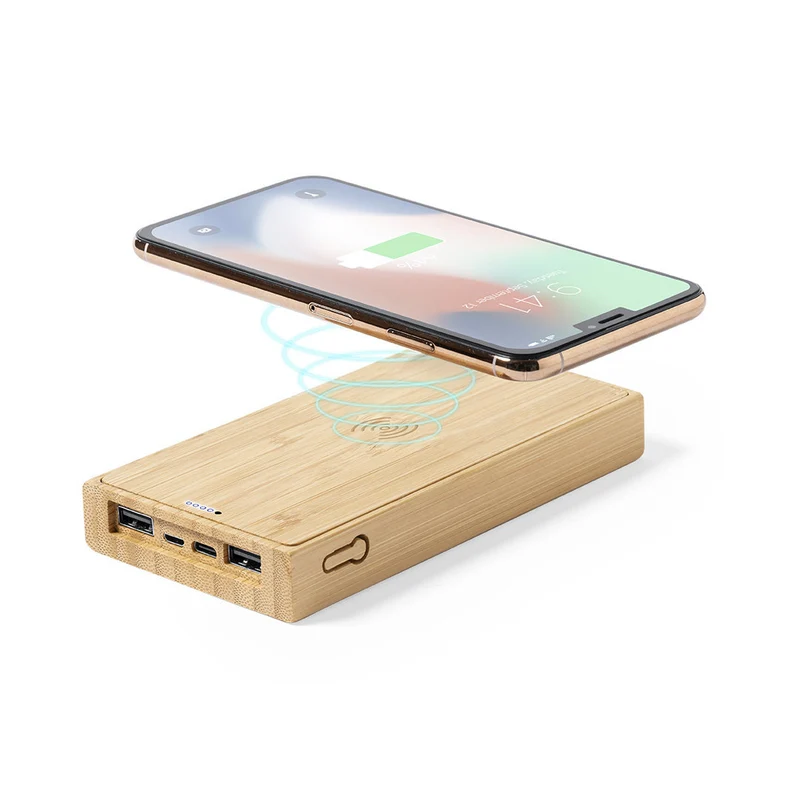 Batterie externe 10 000 mAh en bambou DIUK