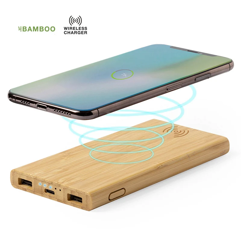Batterie externe 6 000 mAh en bambou KALERY