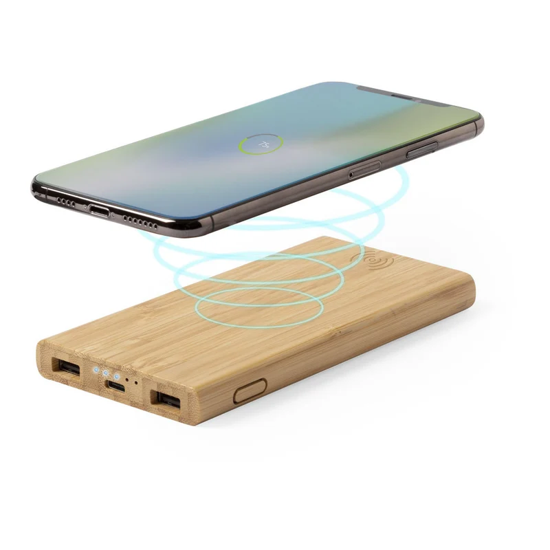 Batterie externe 6 000 mAh en bambou KALERY